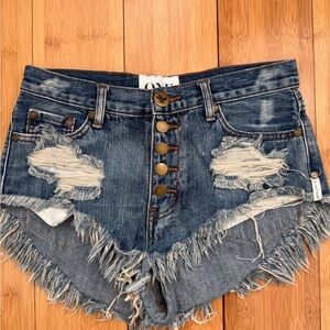 One Teaspoon Rollers Low Waist Denim Shorts 24